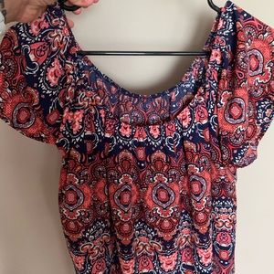 Off the shoulder crop flowy top